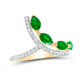 1/4CTW-DIA ANA M 1CTW-MQ-EM NAT GEM FASHION RING